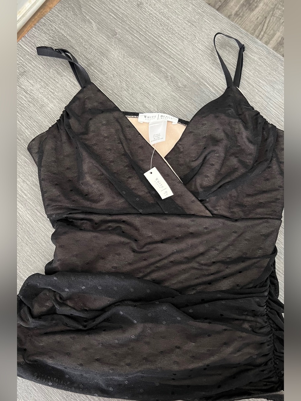 White House Black Market Black Mesh blouse
